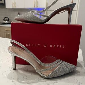 Kelly & Katie Silver Women's Slingback Heels